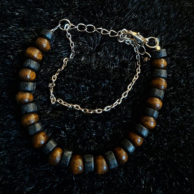 dubbele armband zwartbruin