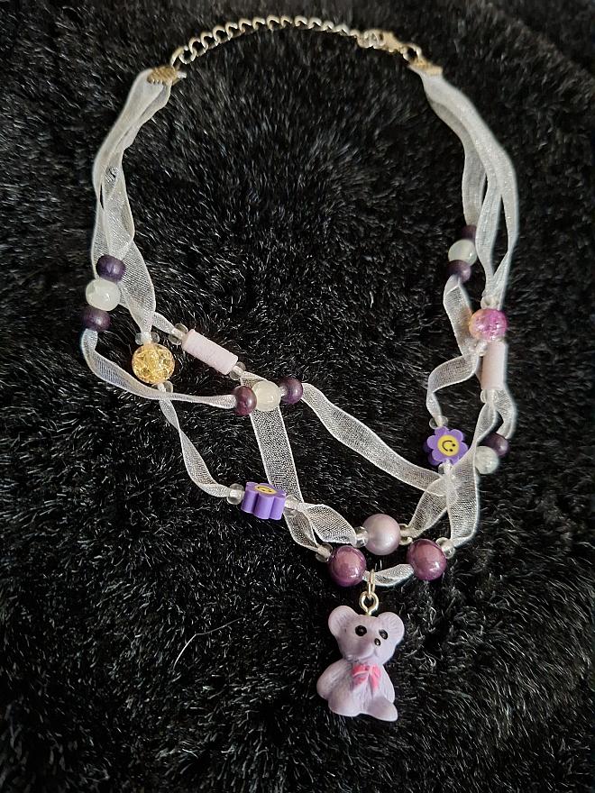 paarse organza en beertje