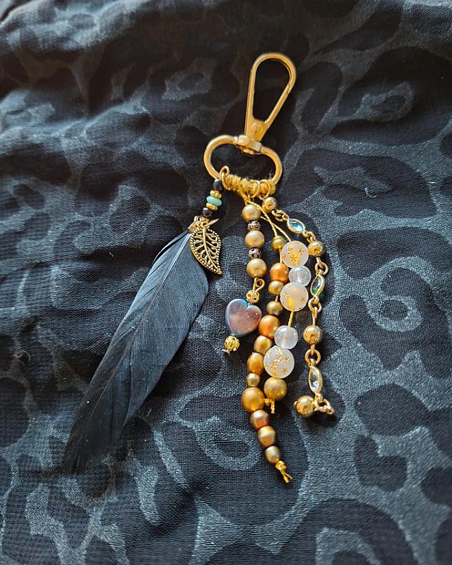 sleutelhanger zwarte veer